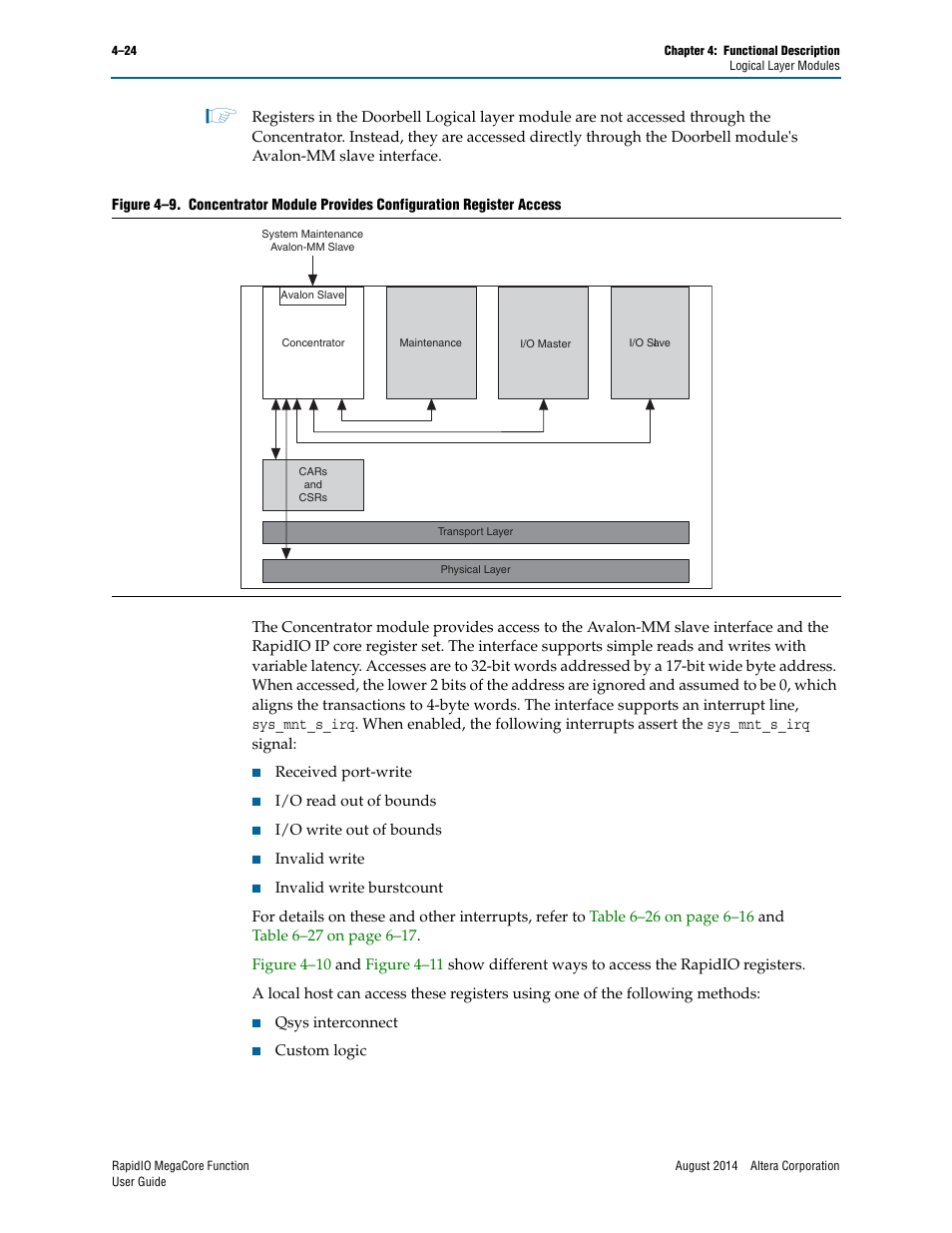 Altera RapidIO MegaCore Function User Manual | Page 70 / 198