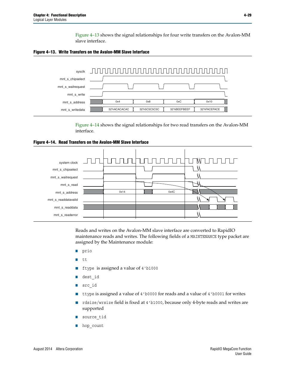 Altera RapidIO MegaCore Function User Manual | Page 75 / 198