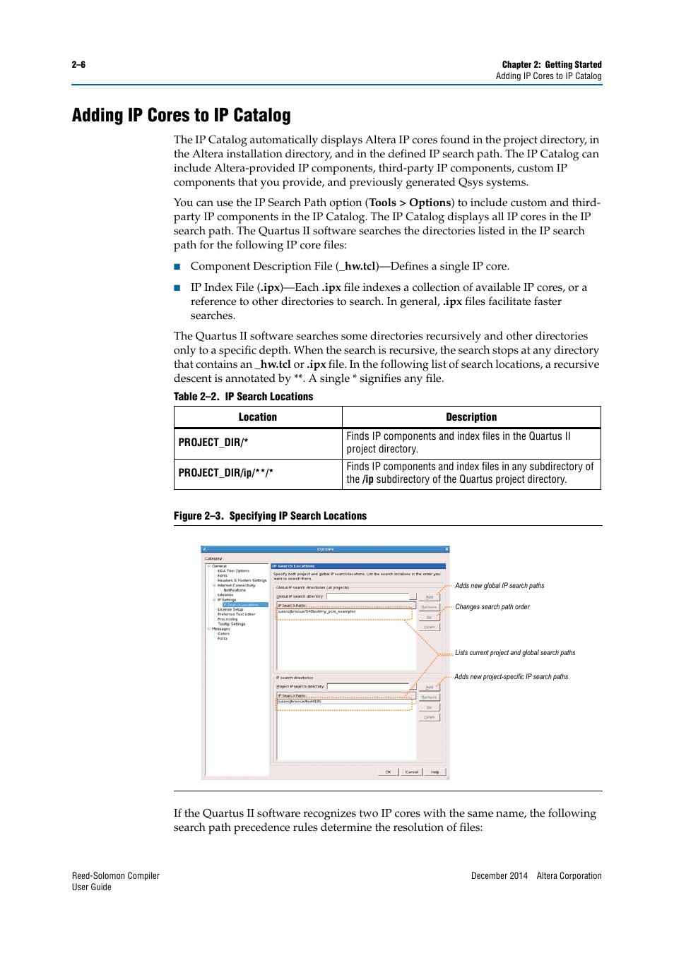 Adding ip cores to ip catalog, Adding ip cores to ip catalog –6 | Altera Reed-Solomon Compiler User Manual | Page 14 / 36
