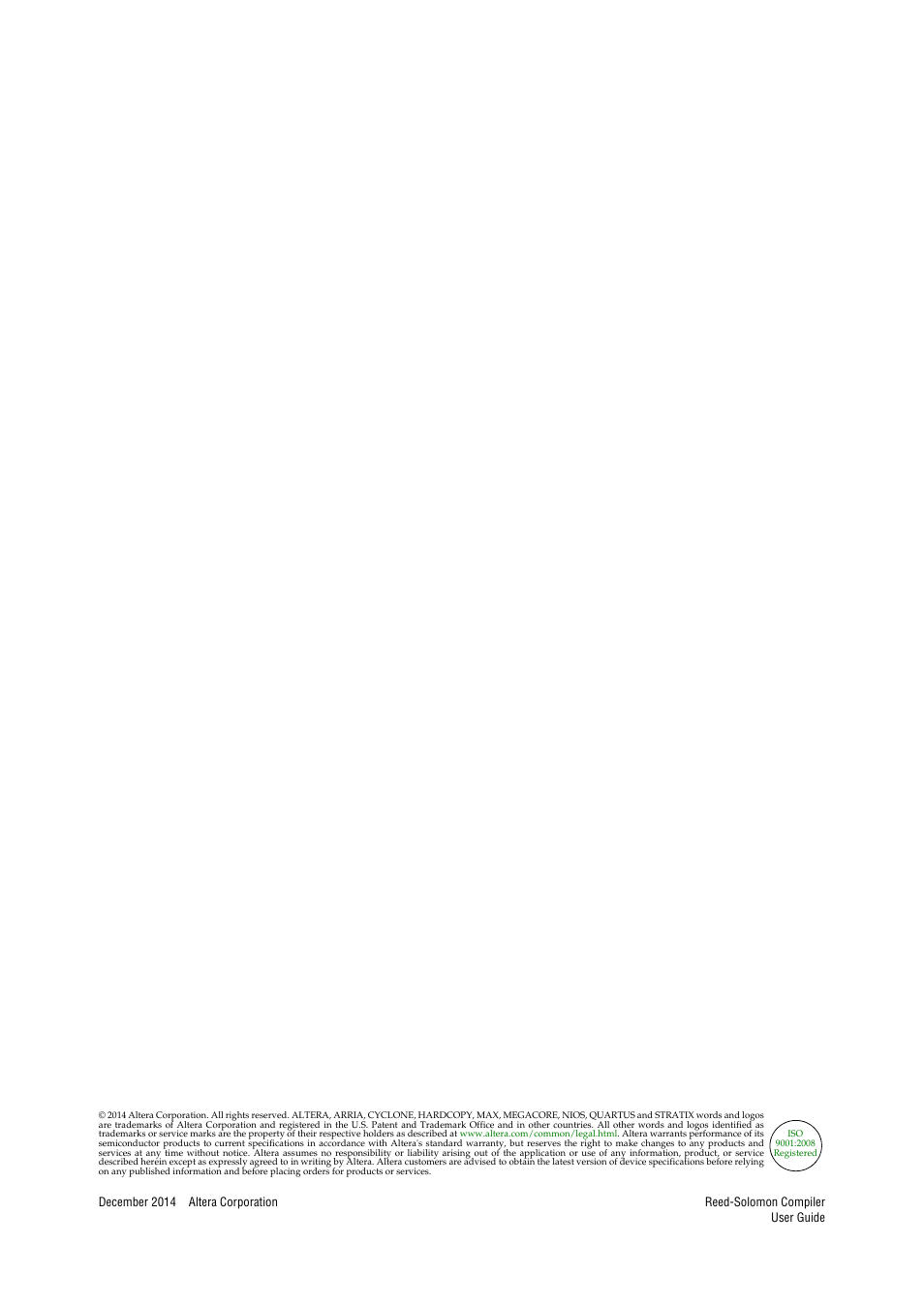 Altera Reed-Solomon Compiler User Manual | Page 2 / 36