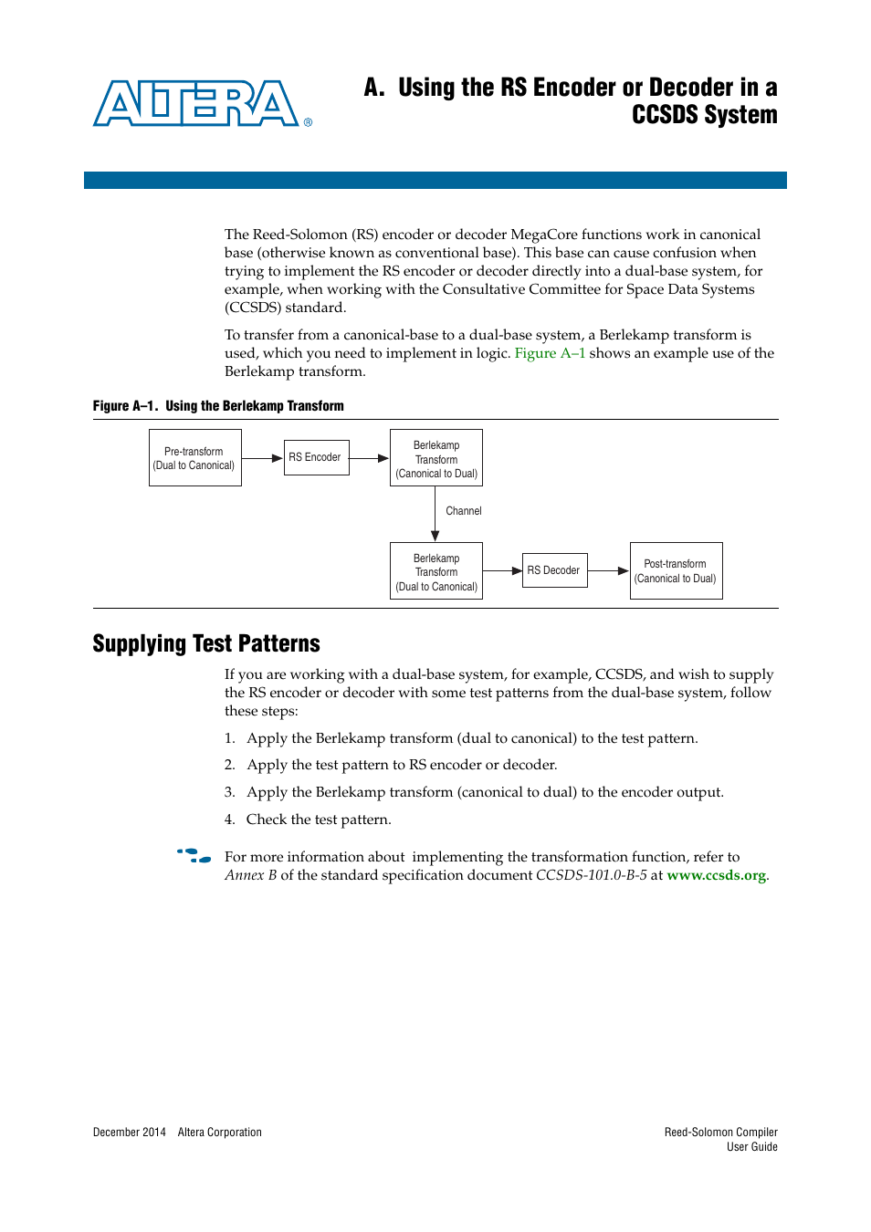 Supplying test patterns | Altera Reed-Solomon Compiler User Manual | Page 31 / 36