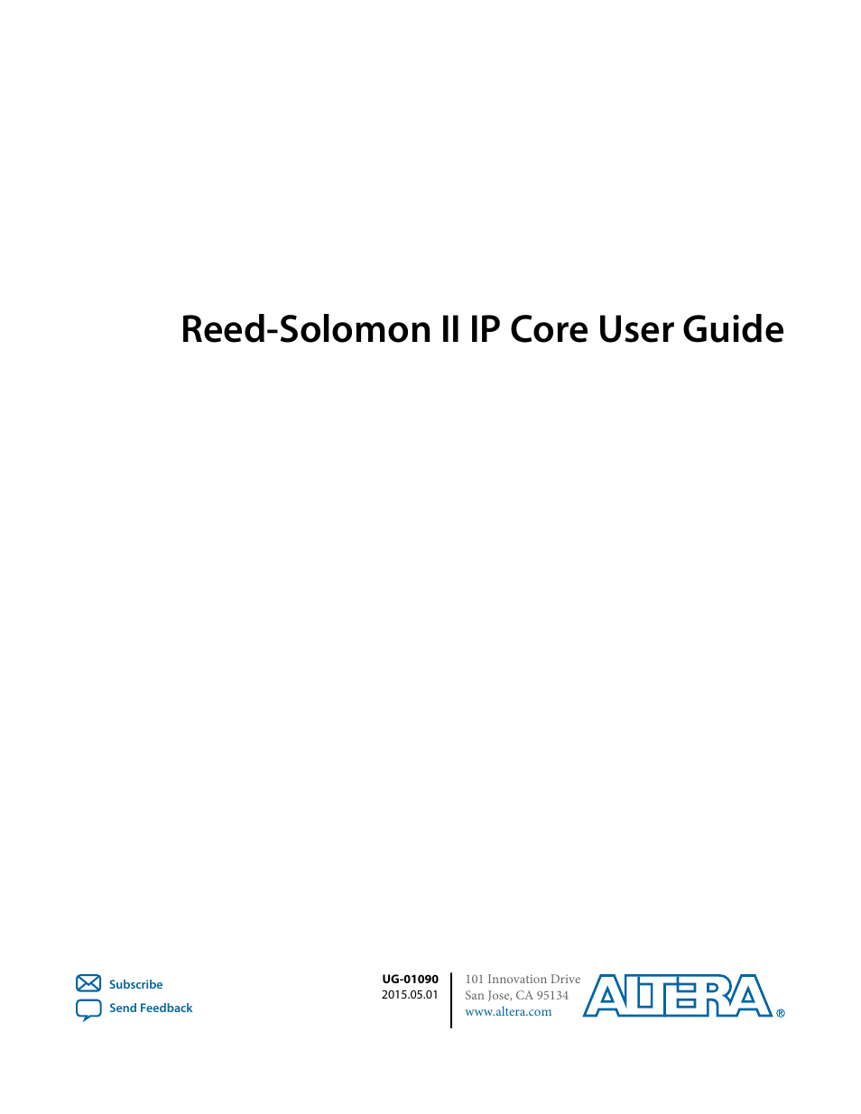 Altera Reed-Solomon II MegaCore Function User Manual | 29 pages