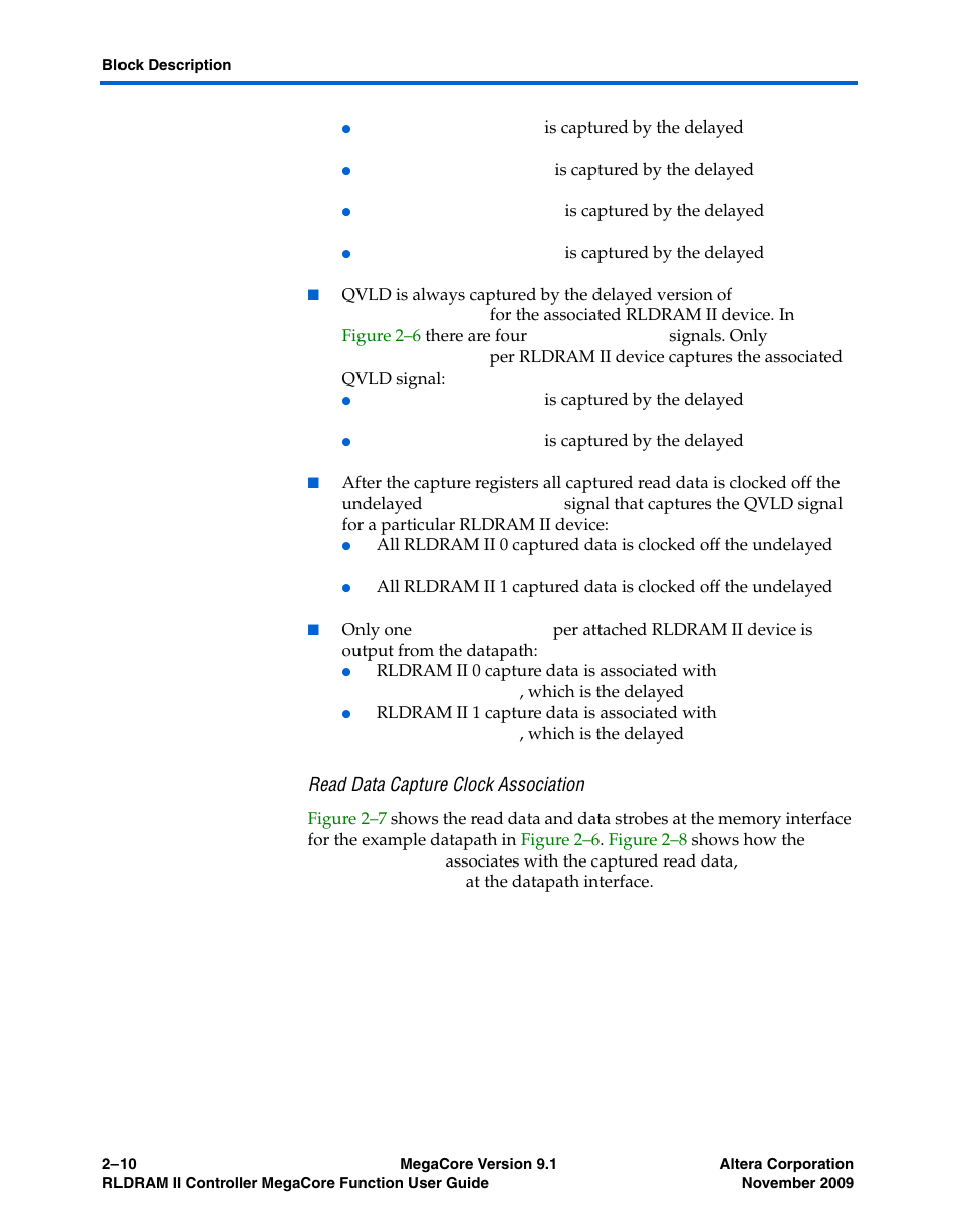 Read data capture clock association | Altera RLDRAM II Controller MegaCore Function User Manual | Page 20 / 62