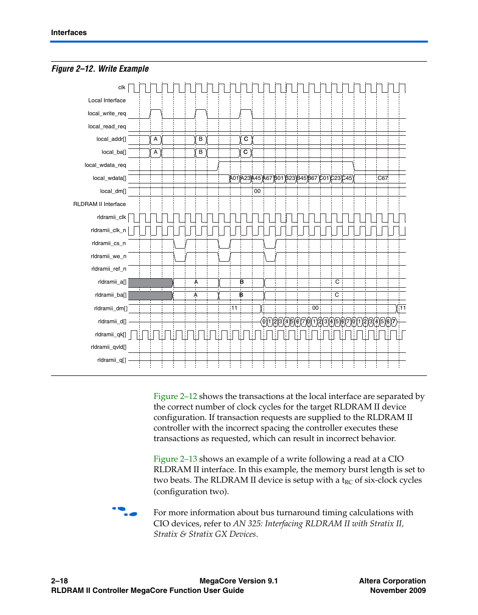 Of six-clock cycles (configuration two) | Altera RLDRAM II Controller MegaCore Function User Manual | Page 28 / 62