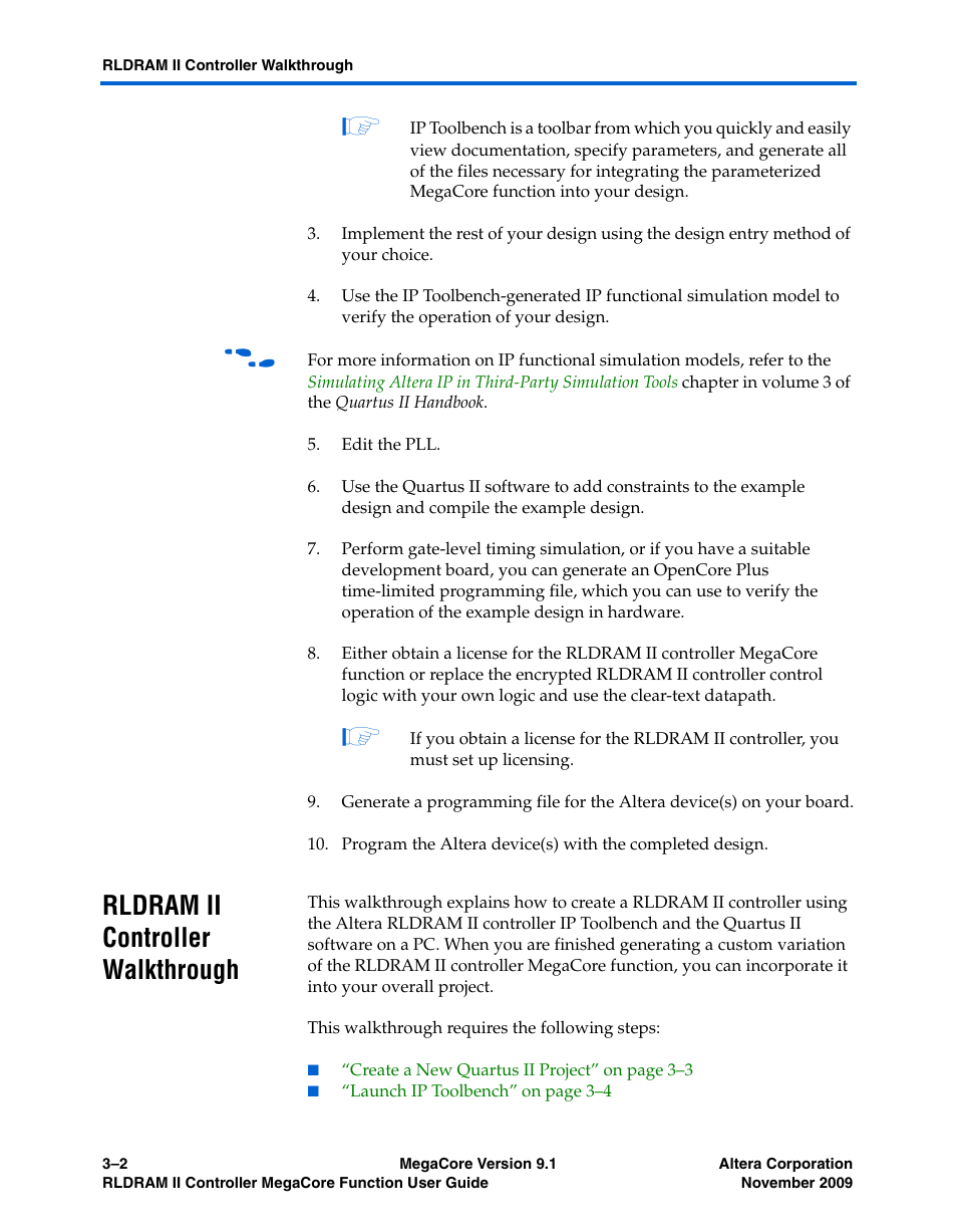 Rldram ii controller walkthrough, Rldram ii controller walkthrough –2 | Altera RLDRAM II Controller MegaCore Function User Manual | Page 46 / 62