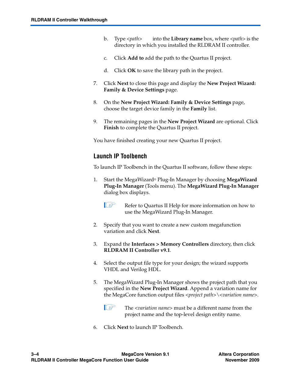 Launch ip toolbench | Altera RLDRAM II Controller MegaCore Function User Manual | Page 48 / 62