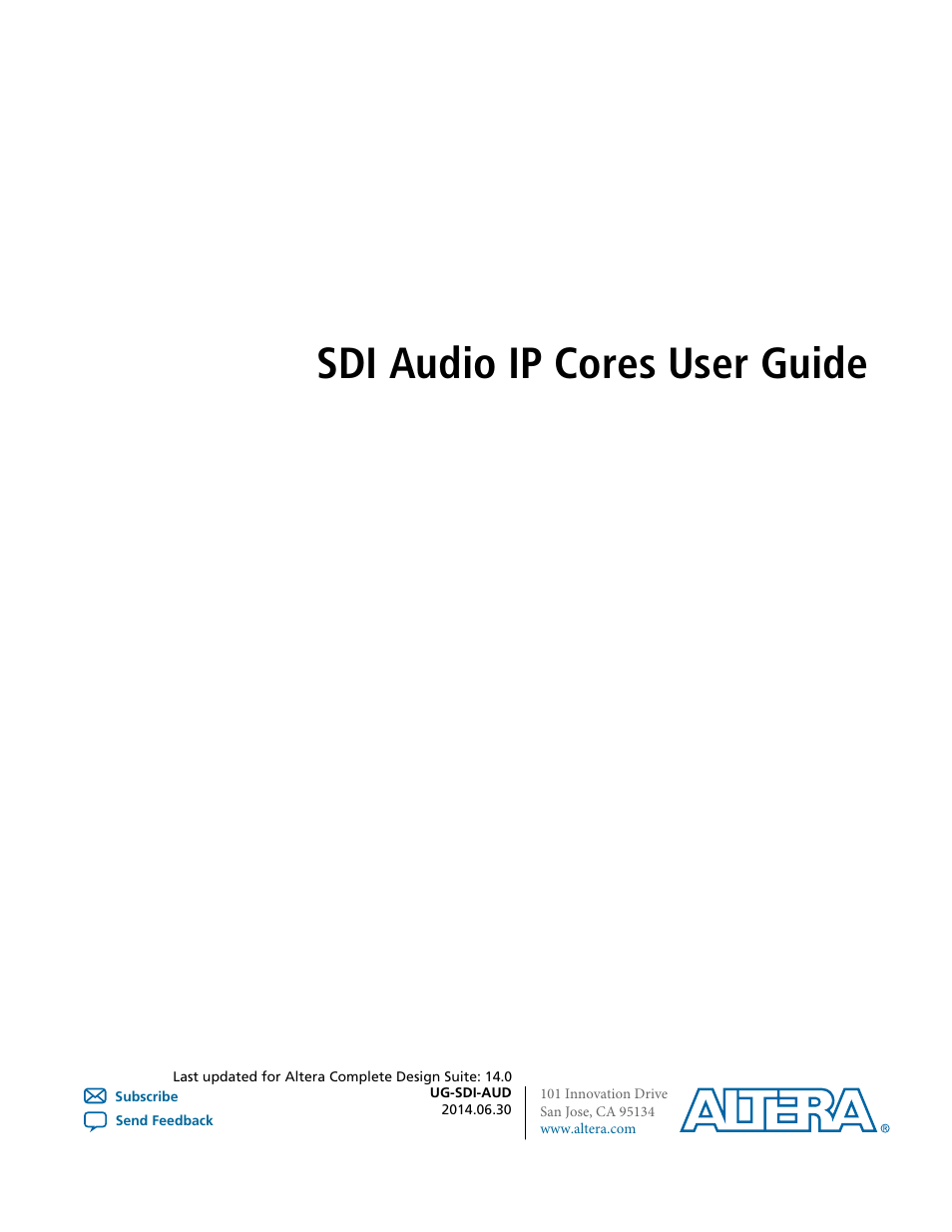 Altera SDI Audio IP Cores User Manual | 49 pages