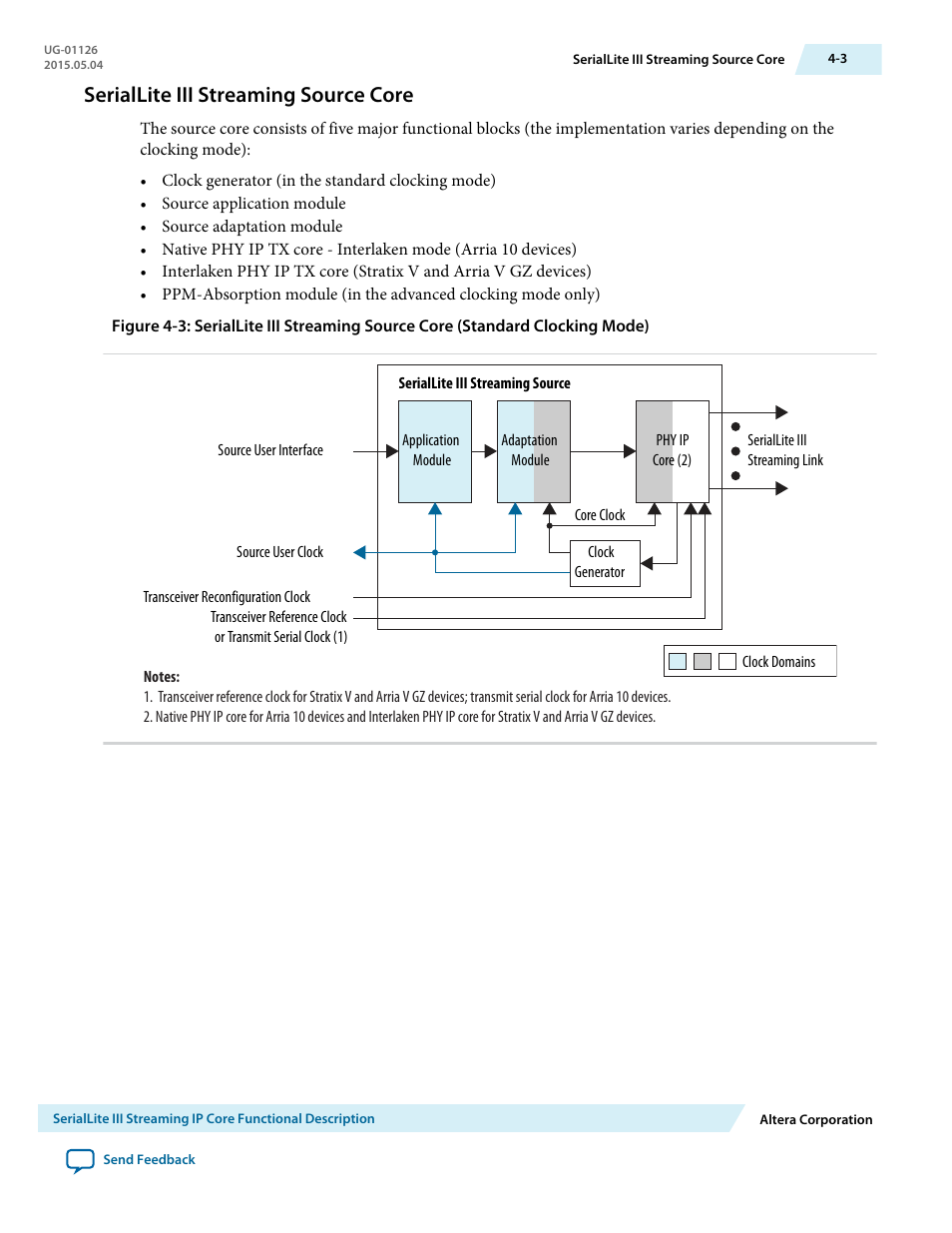 Seriallite iii streaming source core, Seriallite iii streaming source core -3 | Altera SerialLite III Streaming MegaCore Function User Manual | Page 27 / 68
