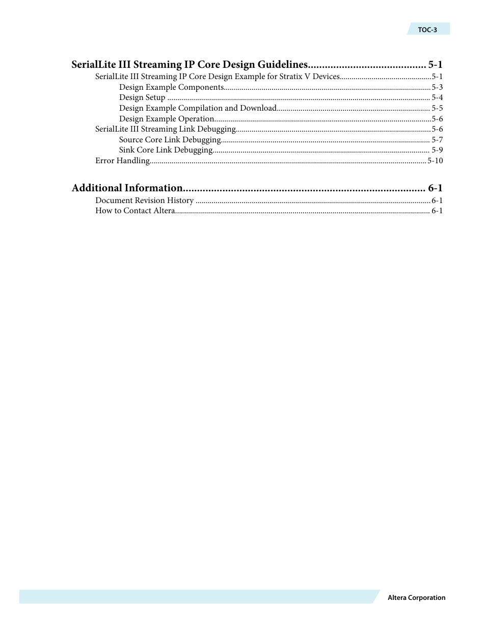 Additional information -1 | Altera SerialLite III Streaming MegaCore Function User Manual | Page 3 / 68