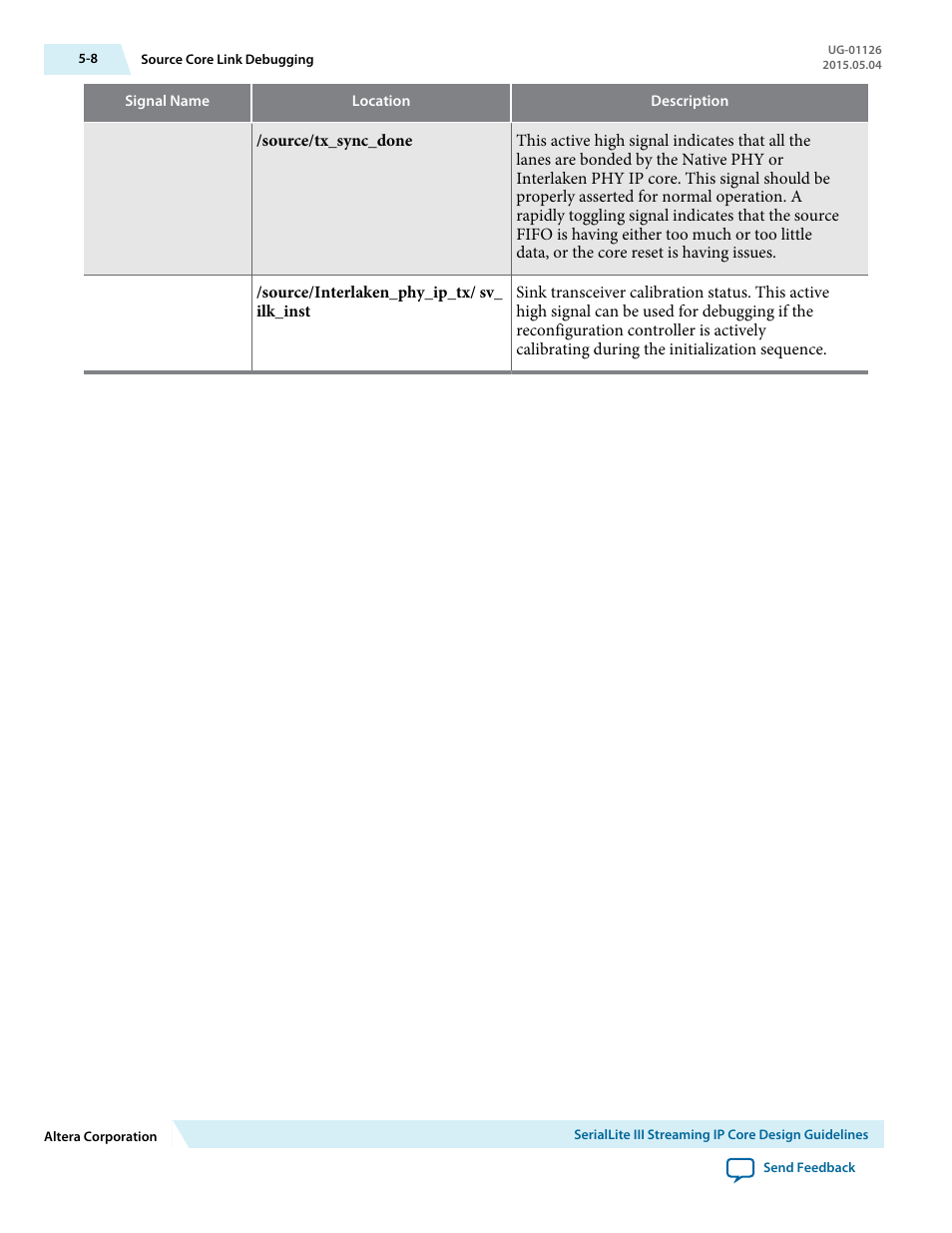Altera SerialLite III Streaming MegaCore Function User Manual | Page 63 / 68