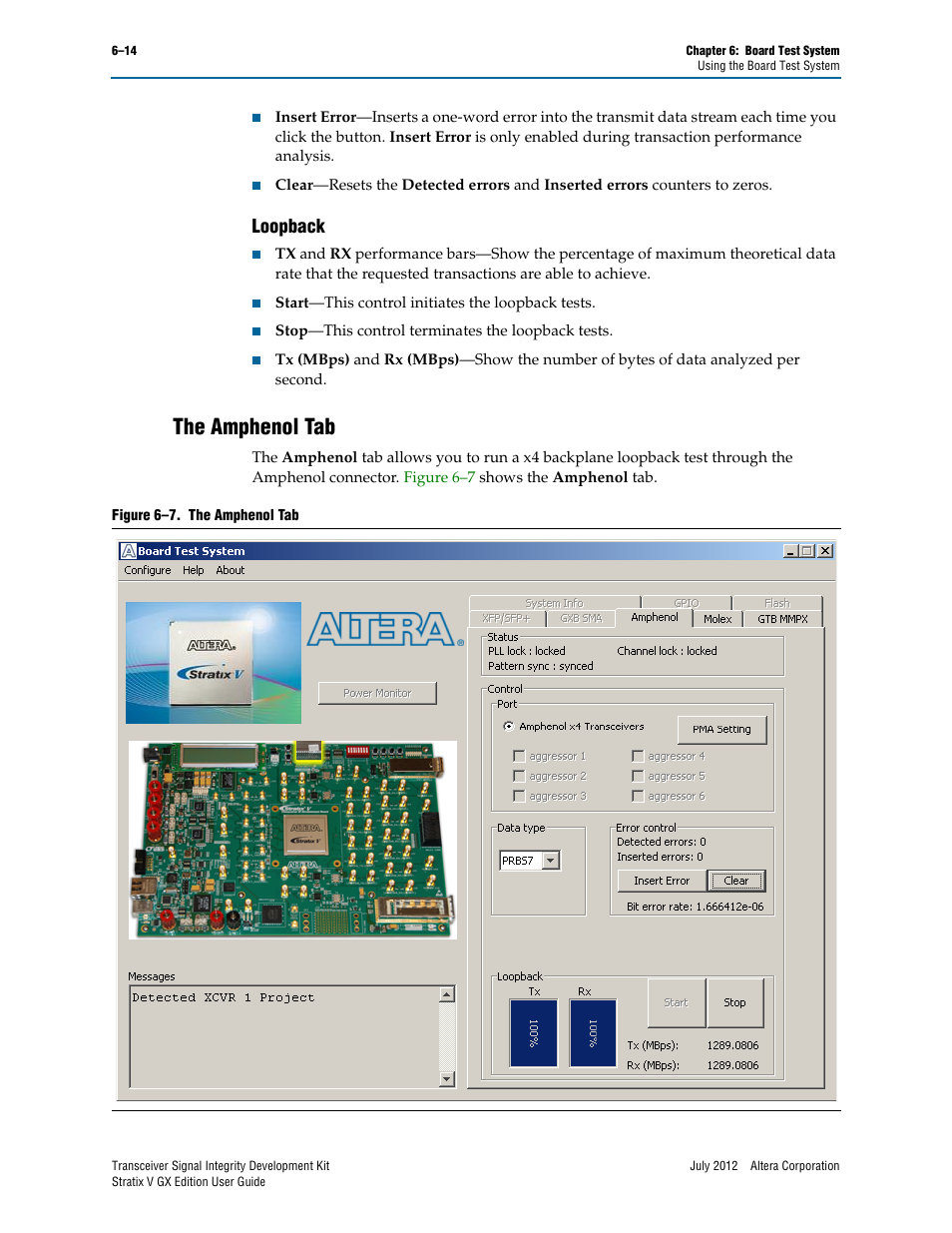 Loopback, The amphenol tab, Loopback –14 | The amphenol tab –14 | Altera Signal Integrity Development Kit, Stratix V GX Edition User Manual | Page 34 / 52