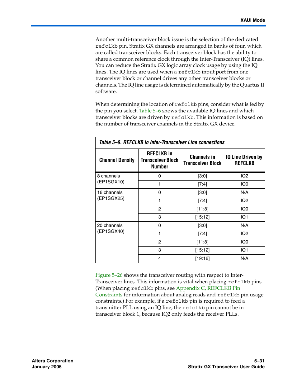 Altera Stratix GX Transceiver User Manual | Page 143 / 318