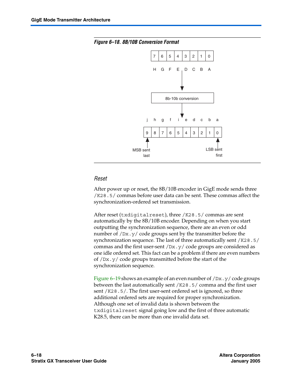 Reset | Altera Stratix GX Transceiver User Manual | Page 172 / 318