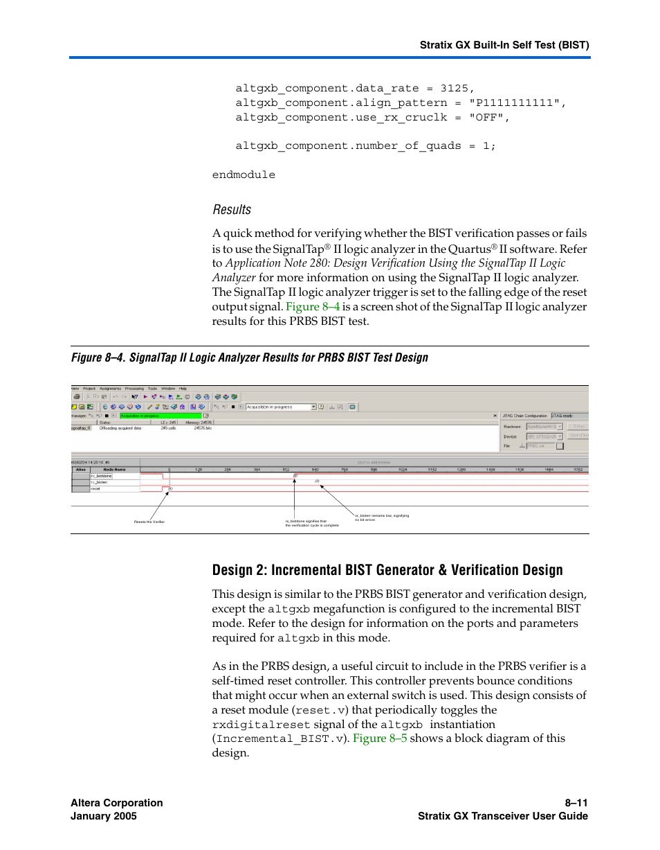 Results | Altera Stratix GX Transceiver User Manual | Page 215 / 318