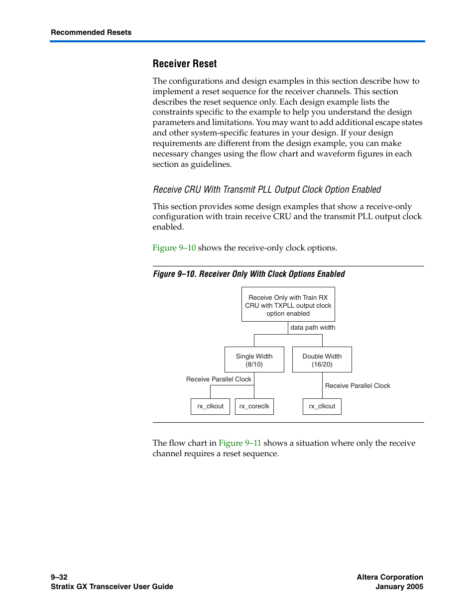 Receiver reset | Altera Stratix GX Transceiver User Manual | Page 258 / 318