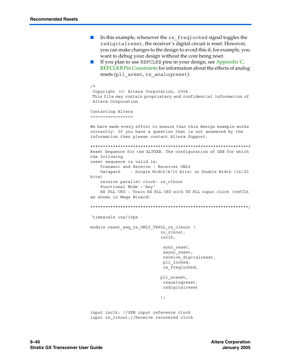 Altera Stratix GX Transceiver User Manual | Page 266 / 318