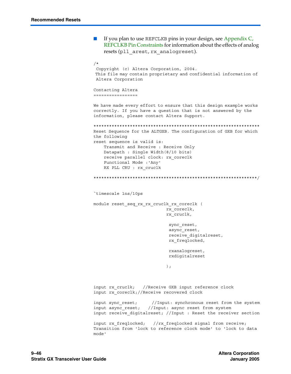 Altera Stratix GX Transceiver User Manual | Page 272 / 318