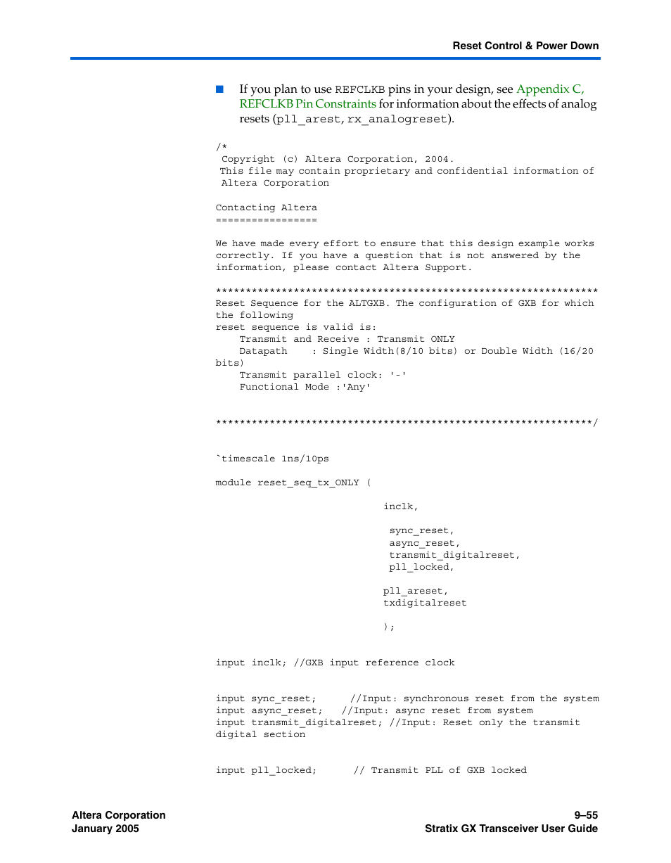 Altera Stratix GX Transceiver User Manual | Page 281 / 318