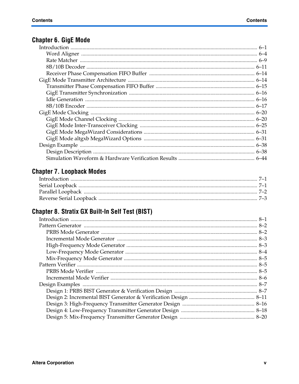 Altera Stratix GX Transceiver User Manual | Page 5 / 318