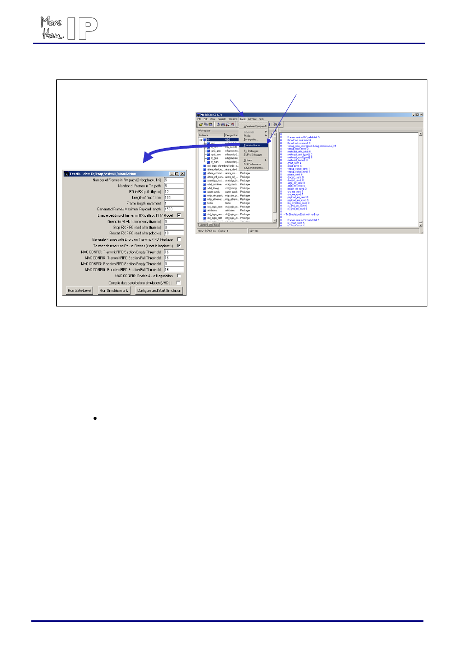 Testbuilder options, Figure 4: running testbuilder overview, Stratix ii gx embedded gigabit ethernet mac / phy | Altera Stratix II GX Embedded Gigabit Ethernet MAC/PHY User Manual | Page 9 / 18