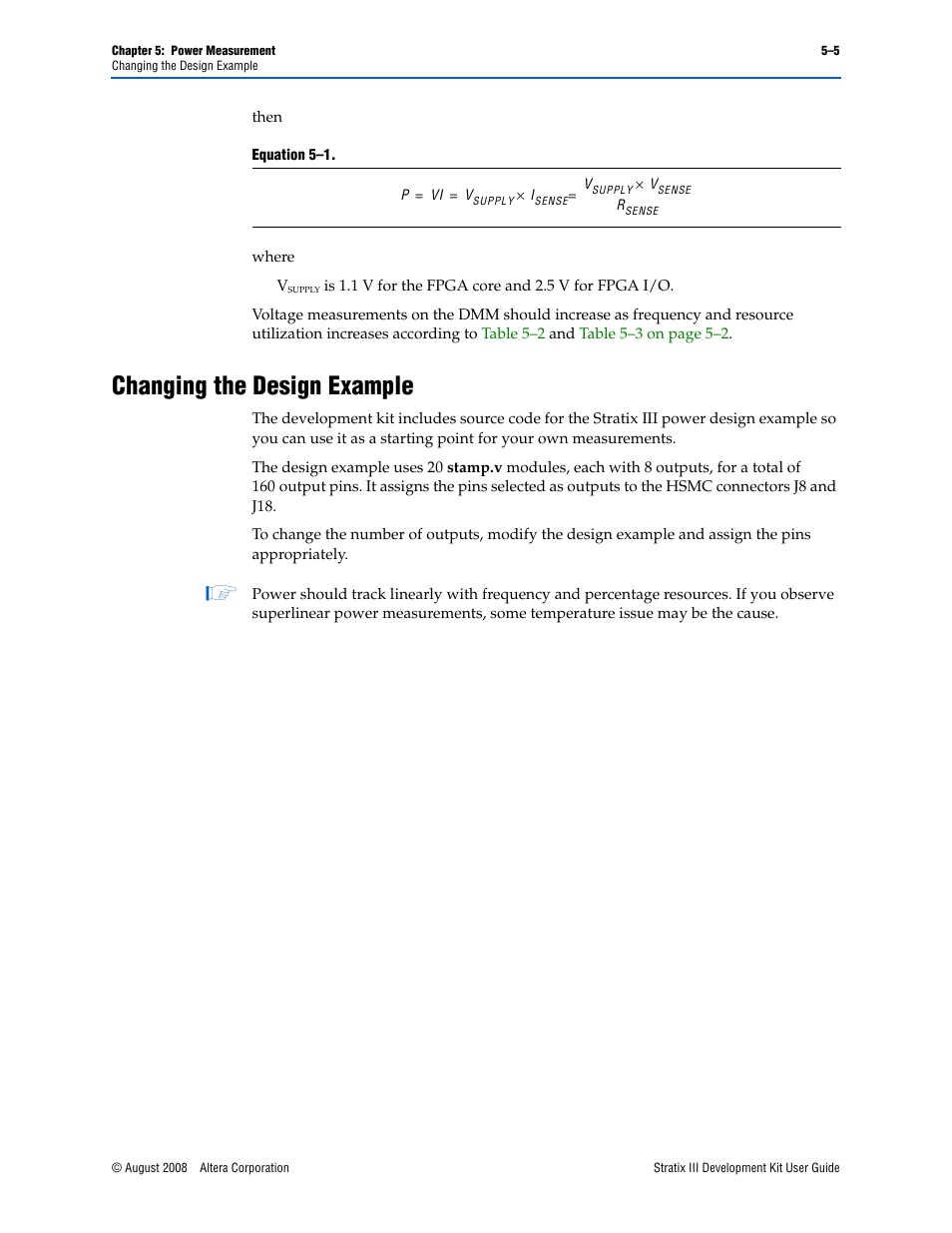 Changing the design example, Changing the design example –5 | Altera Stratix III User Manual | Page 23 / 34