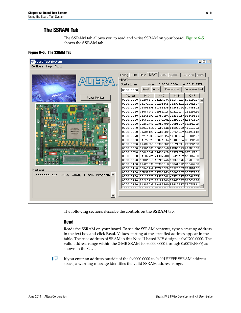 The ssram tab, The ssram tab –11, Read –11 | Read | Altera Stratix IV E FPGA User Manual | Page 37 / 58