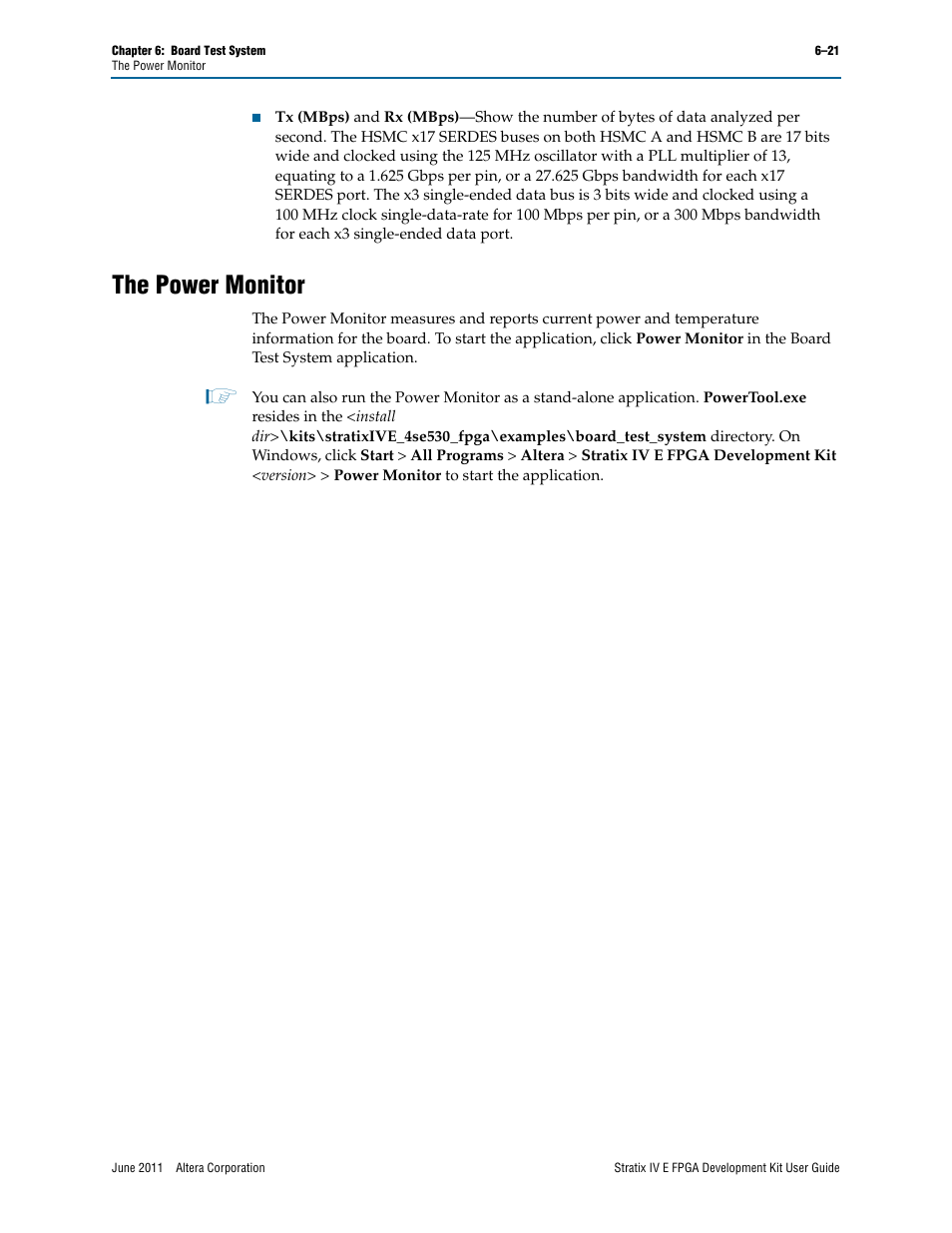 The power monitor, The power monitor –21, Fer to | Altera Stratix IV E FPGA User Manual | Page 47 / 58