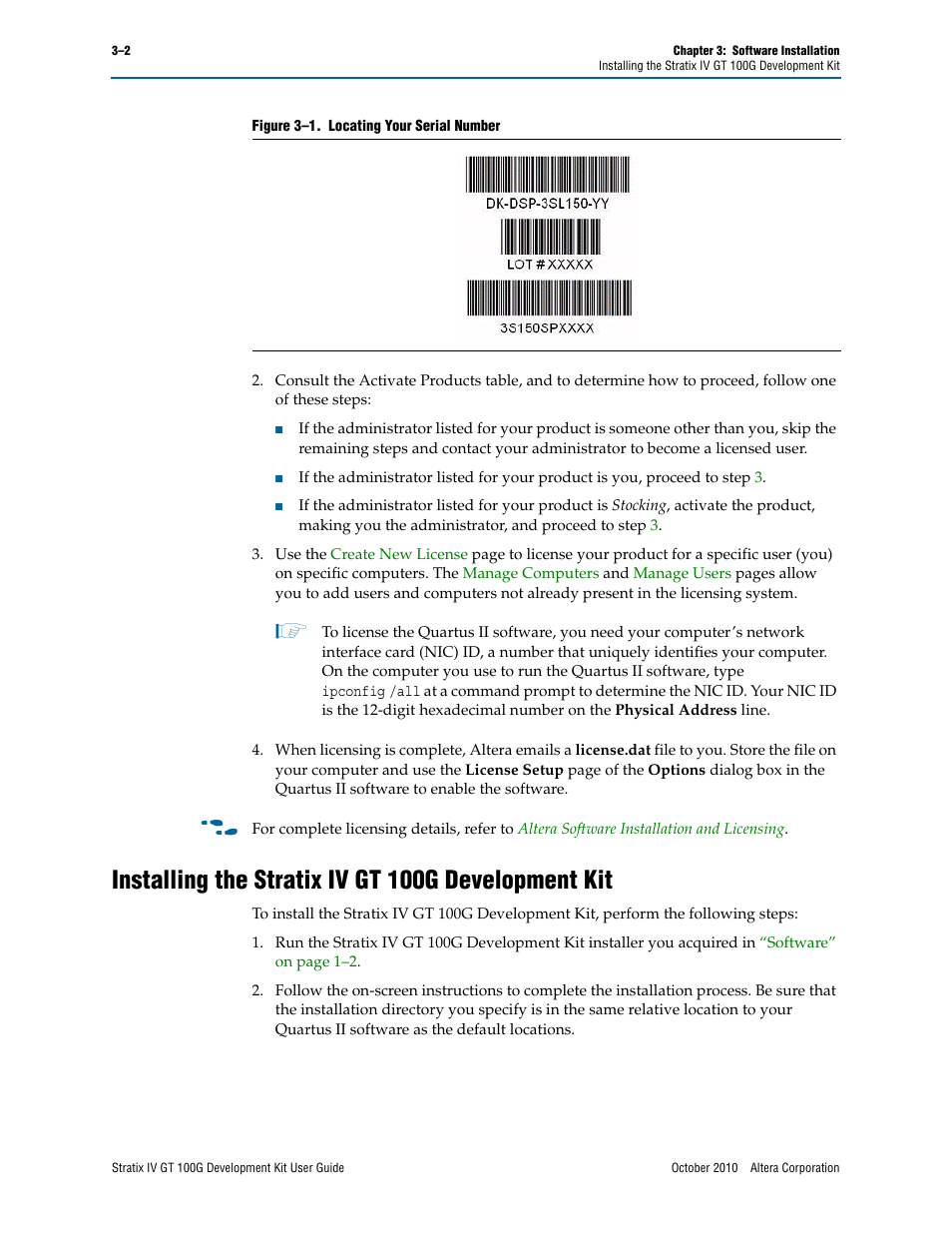 Installing the stratix iv gt 100g development kit | Altera Stratix IV GT 100G User Manual | Page 14 / 64
