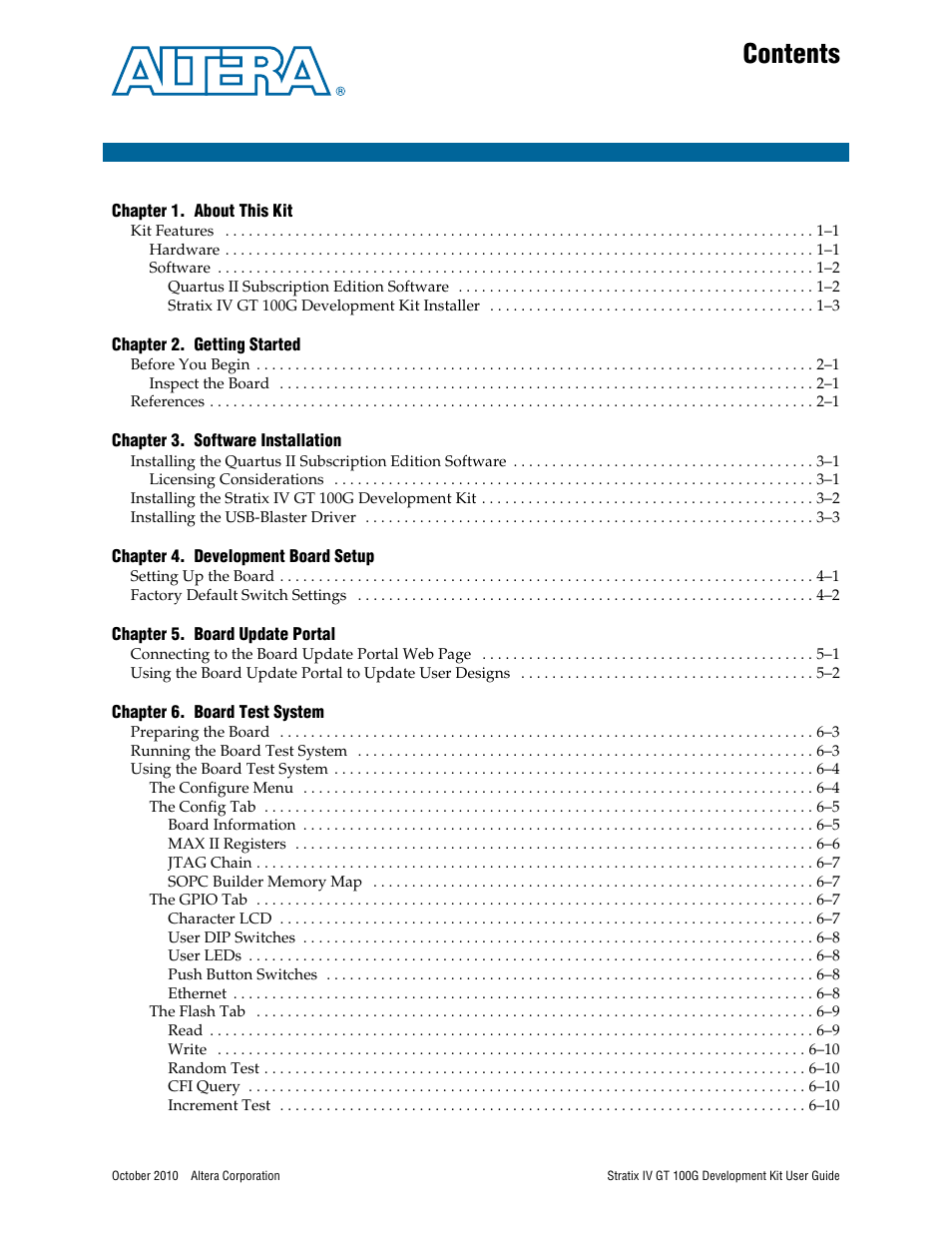 Altera Stratix IV GT 100G User Manual | Page 3 / 64