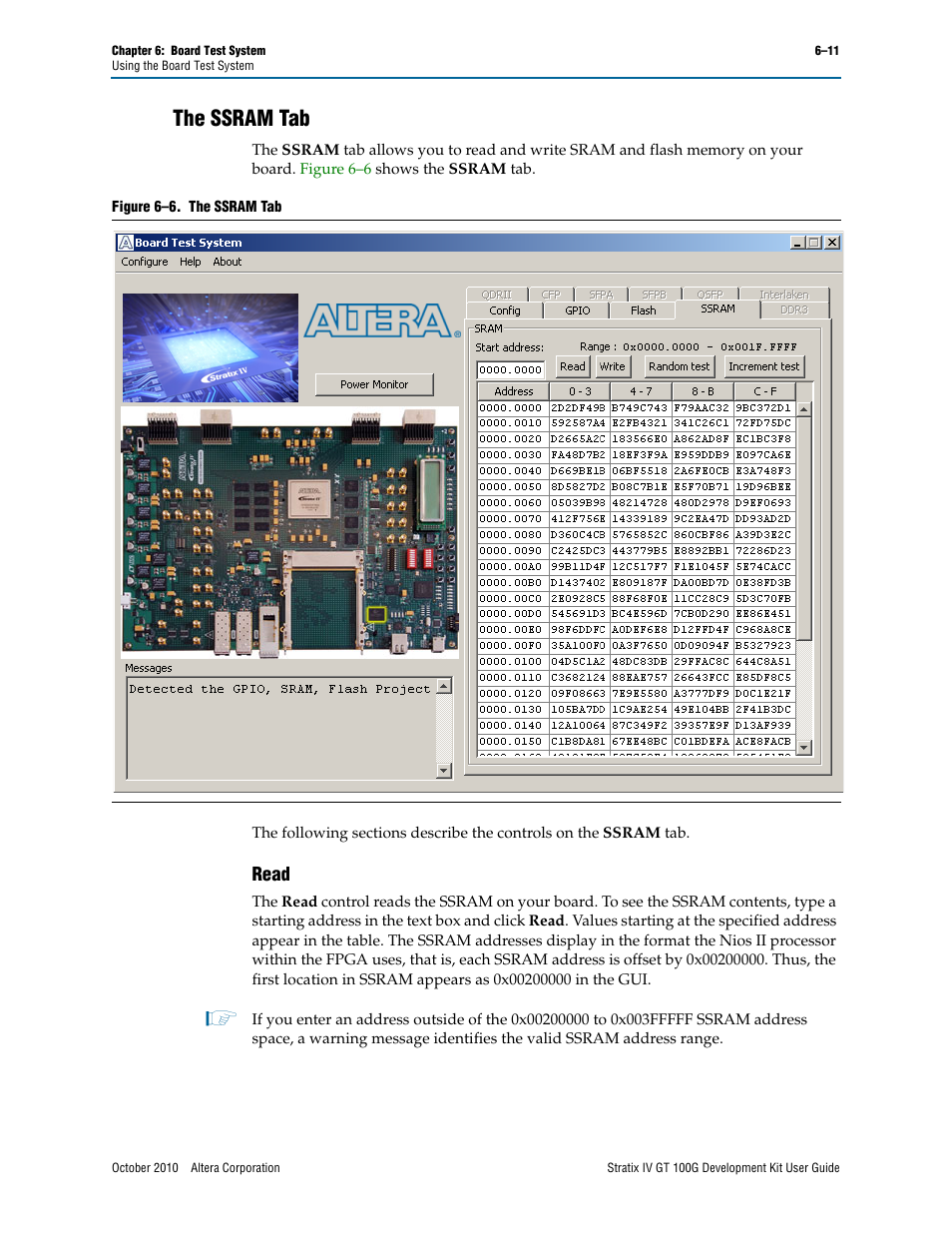 The ssram tab, The ssram tab –11, Read –11 | Read | Altera Stratix IV GT 100G User Manual | Page 33 / 64