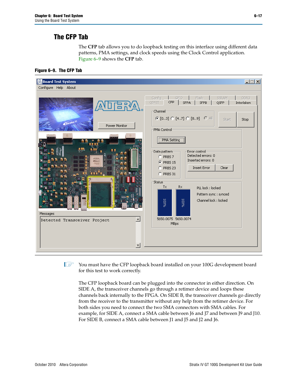 The cfp tab, The cfp tab –17 | Altera Stratix IV GT 100G User Manual | Page 39 / 64