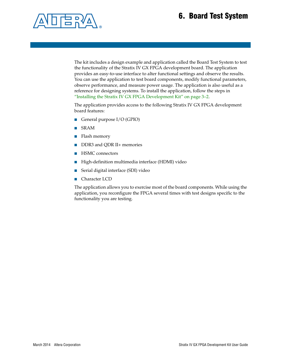 Board test system | Altera Stratix IV GX FPGA User Manual | Page 25 / 58