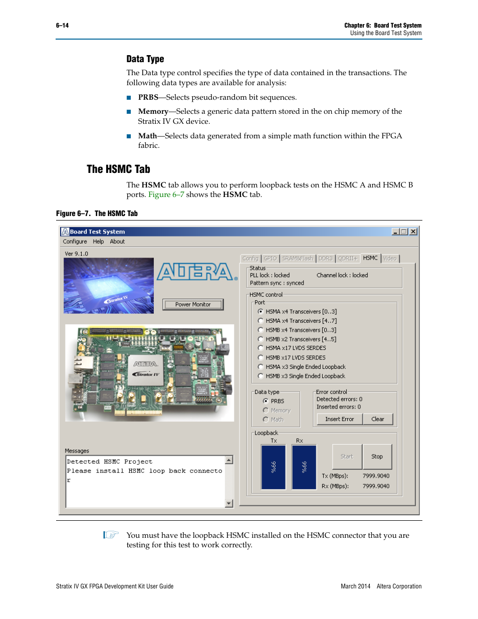 The hsmc tab, Data type | Altera Stratix IV GX FPGA User Manual | Page 38 / 58