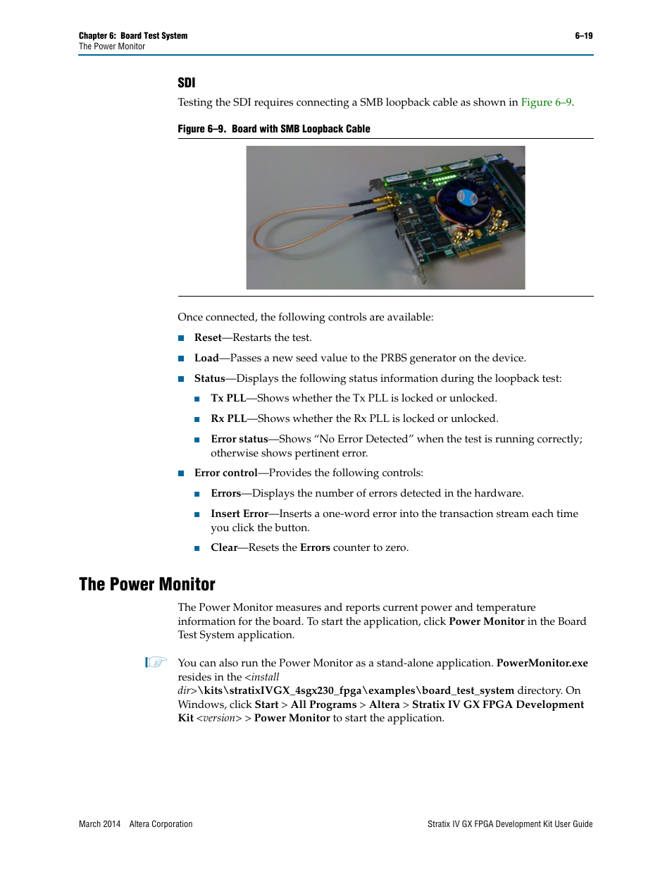 The power monitor, Fer to | Altera Stratix IV GX FPGA User Manual | Page 43 / 58