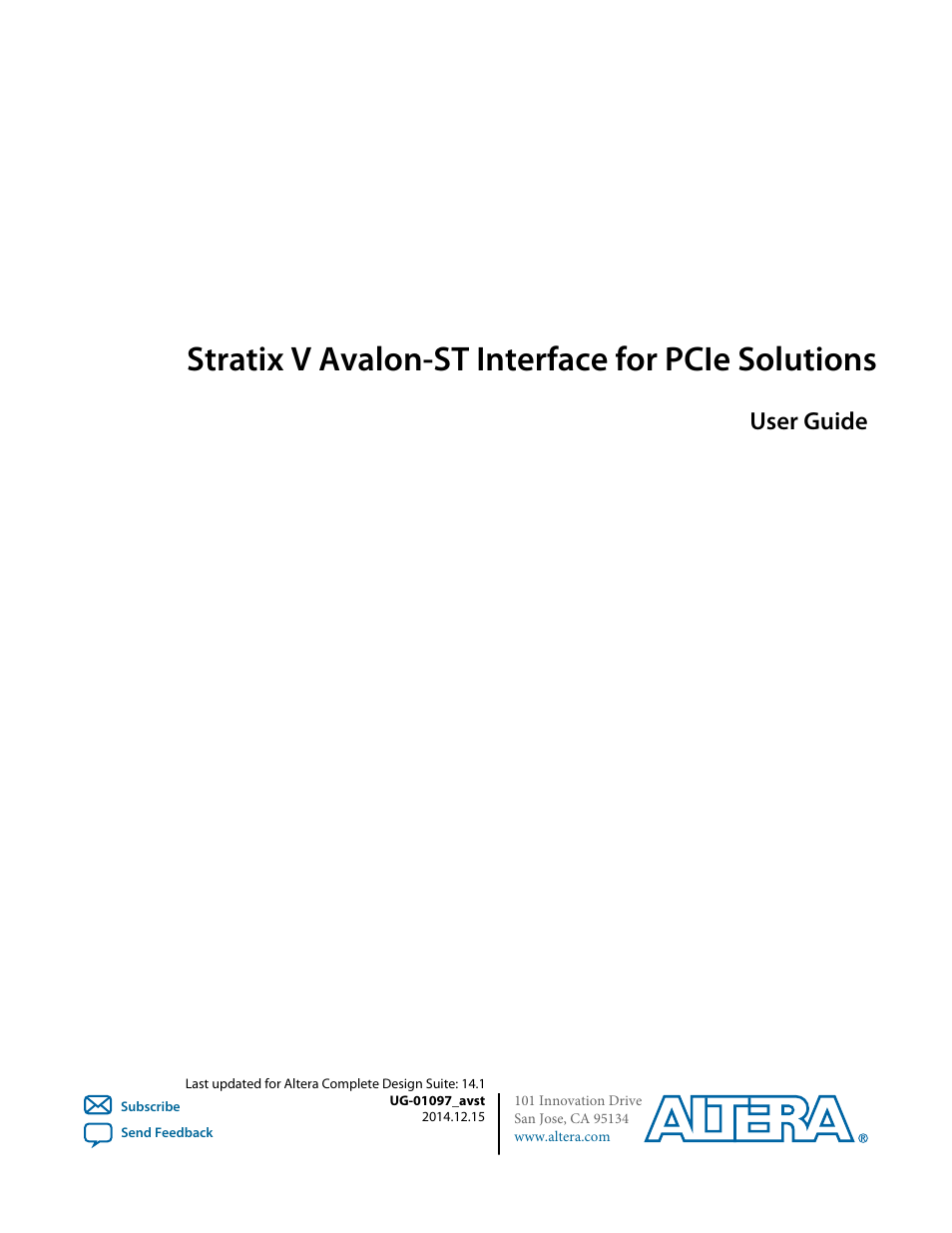 Altera Stratix V Avalon-ST User Manual | 293 pages