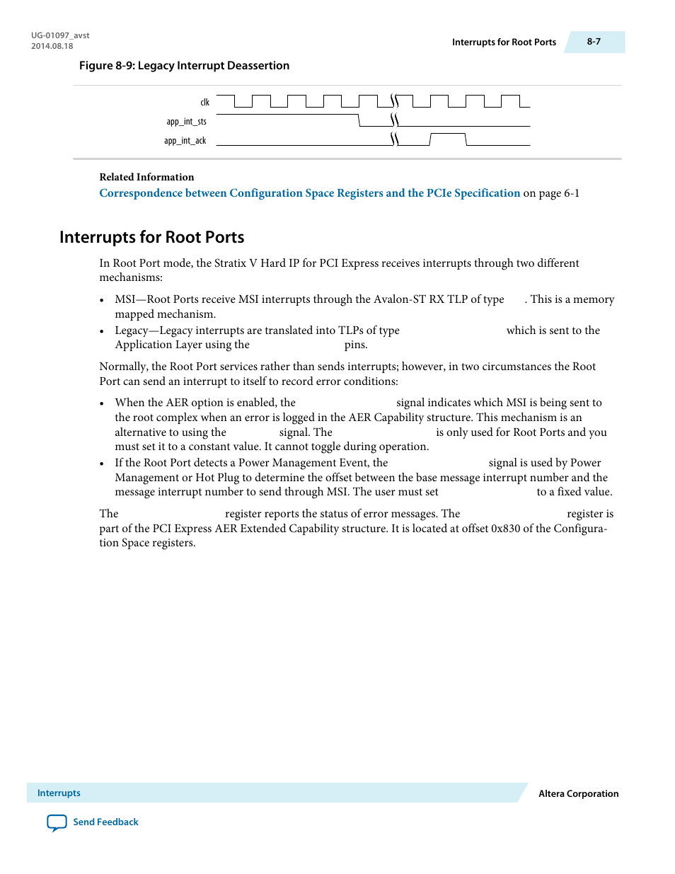 Interrupts for root ports | Altera Stratix V Avalon-ST User Manual | Page 159 / 293