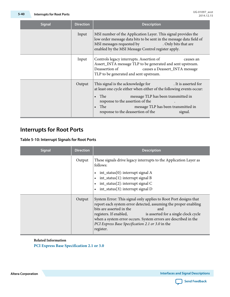 Interrupts for root ports | Altera Stratix V Avalon-ST User Manual | Page 92 / 293