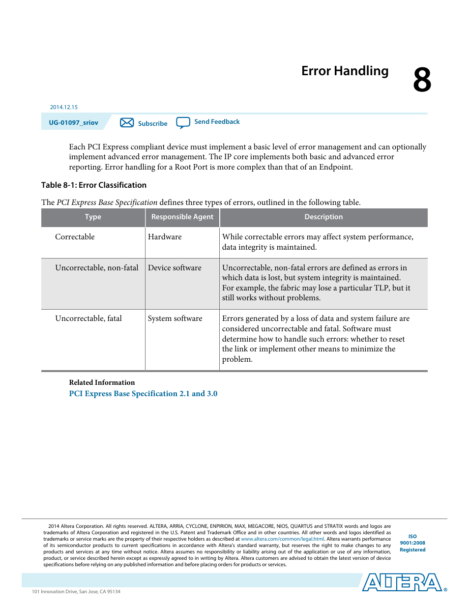 Error handling | Altera Stratix V Avalon-ST User Manual | Page 118 / 158