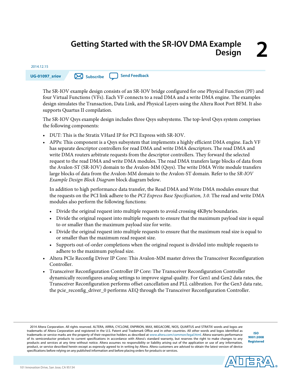 Getting started with the sr-iov dma example design | Altera Stratix V Avalon-ST User Manual | Page 12 / 158