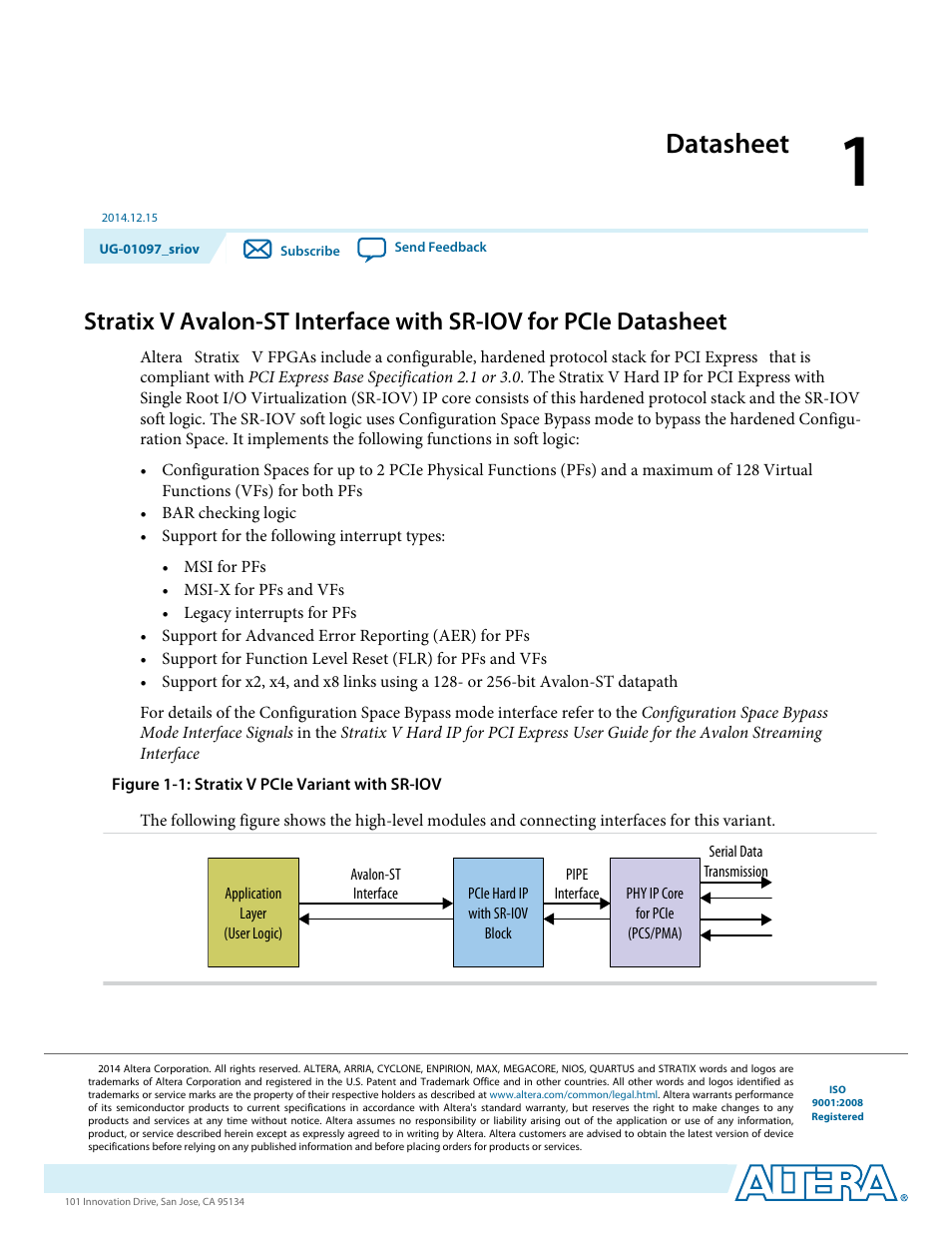 Datasheet | Altera Stratix V Avalon-ST User Manual | Page 2 / 158
