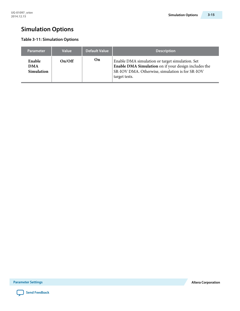 Simulation options | Altera Stratix V Avalon-ST User Manual | Page 35 / 158