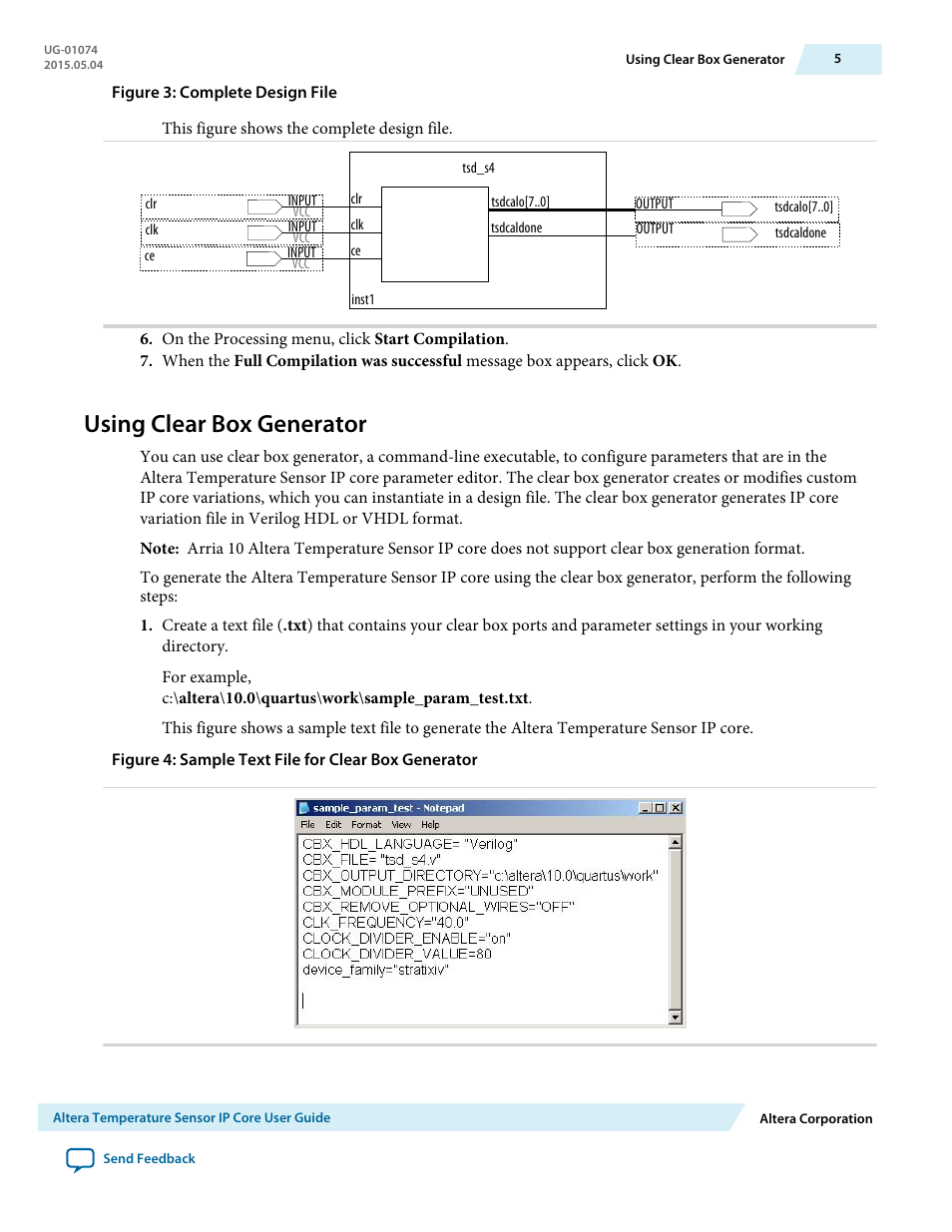 Using clear box generator | Altera Temperature Sensor User Manual | Page 5 / 11