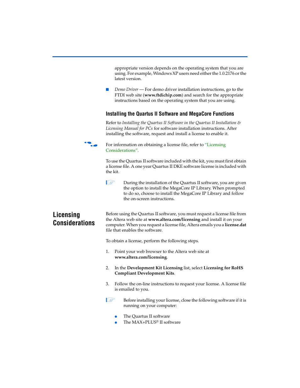 Licensing considerations, Licensing considerations -7 | Altera Transceiver SI User Manual | Page 15 / 38