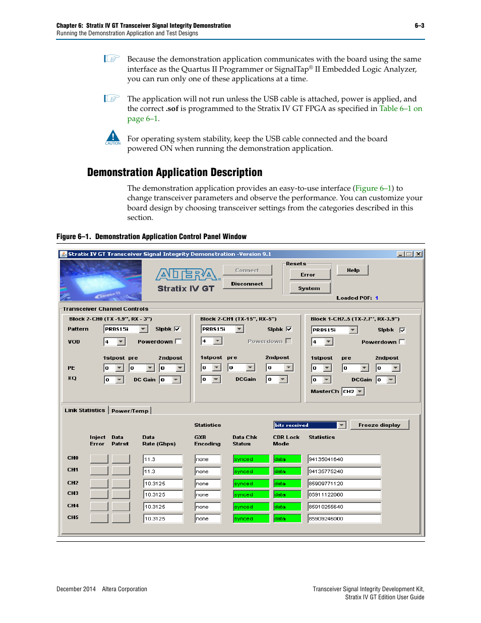 Demonstration application description, Demonstration application description –3, Figure 6–1 | Altera Transceiver Signal Integrity User Manual | Page 19 / 30