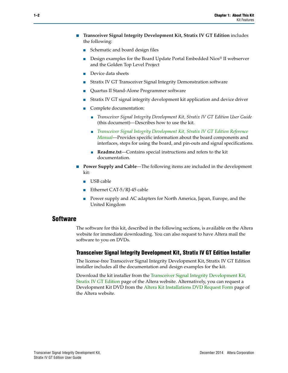 Software, Software –2 | Altera Transceiver Signal Integrity User Manual | Page 6 / 30