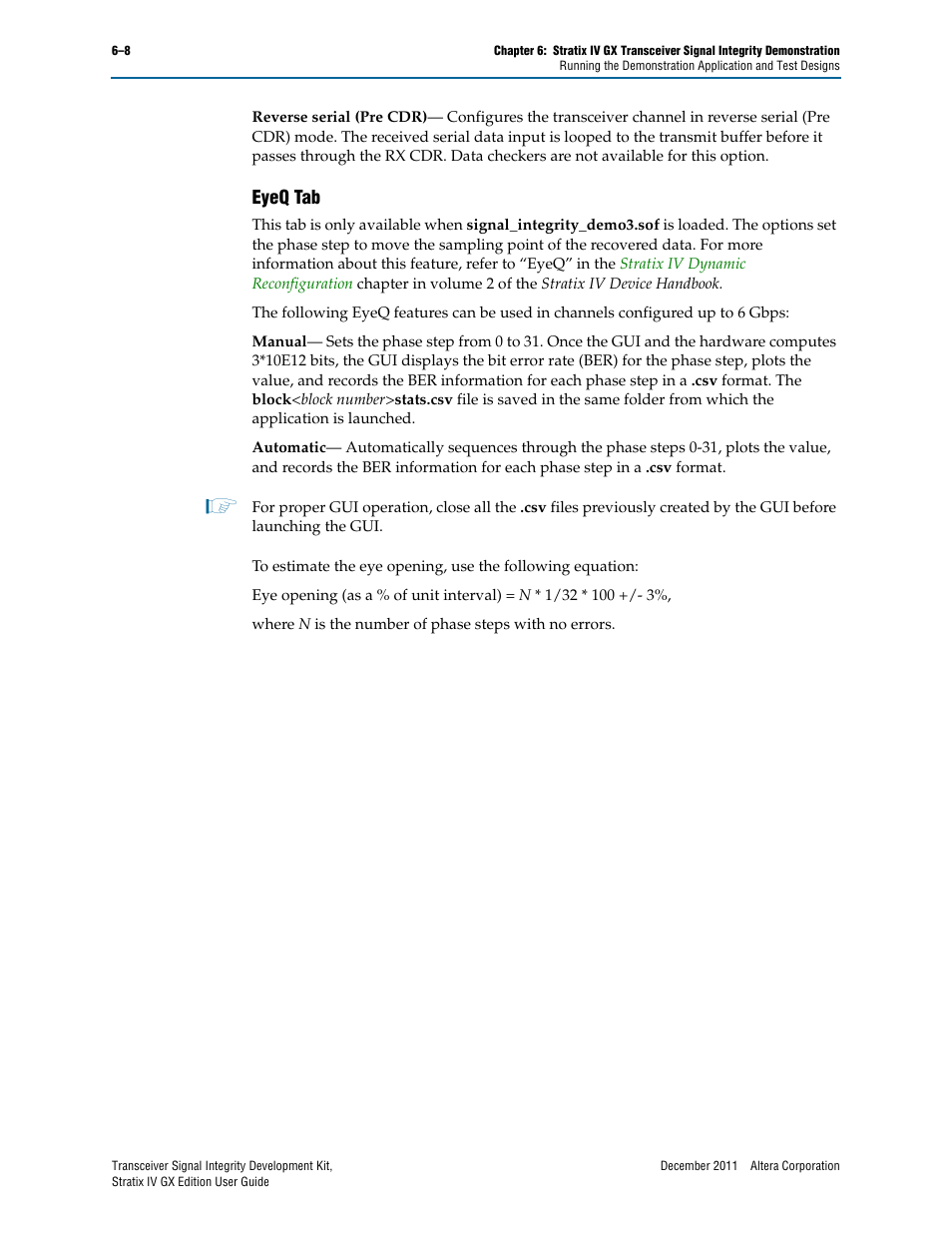 Eyeq tab, Eyeq tab –8 | Altera Transceiver Signal Integrity User Manual | Page 26 / 34