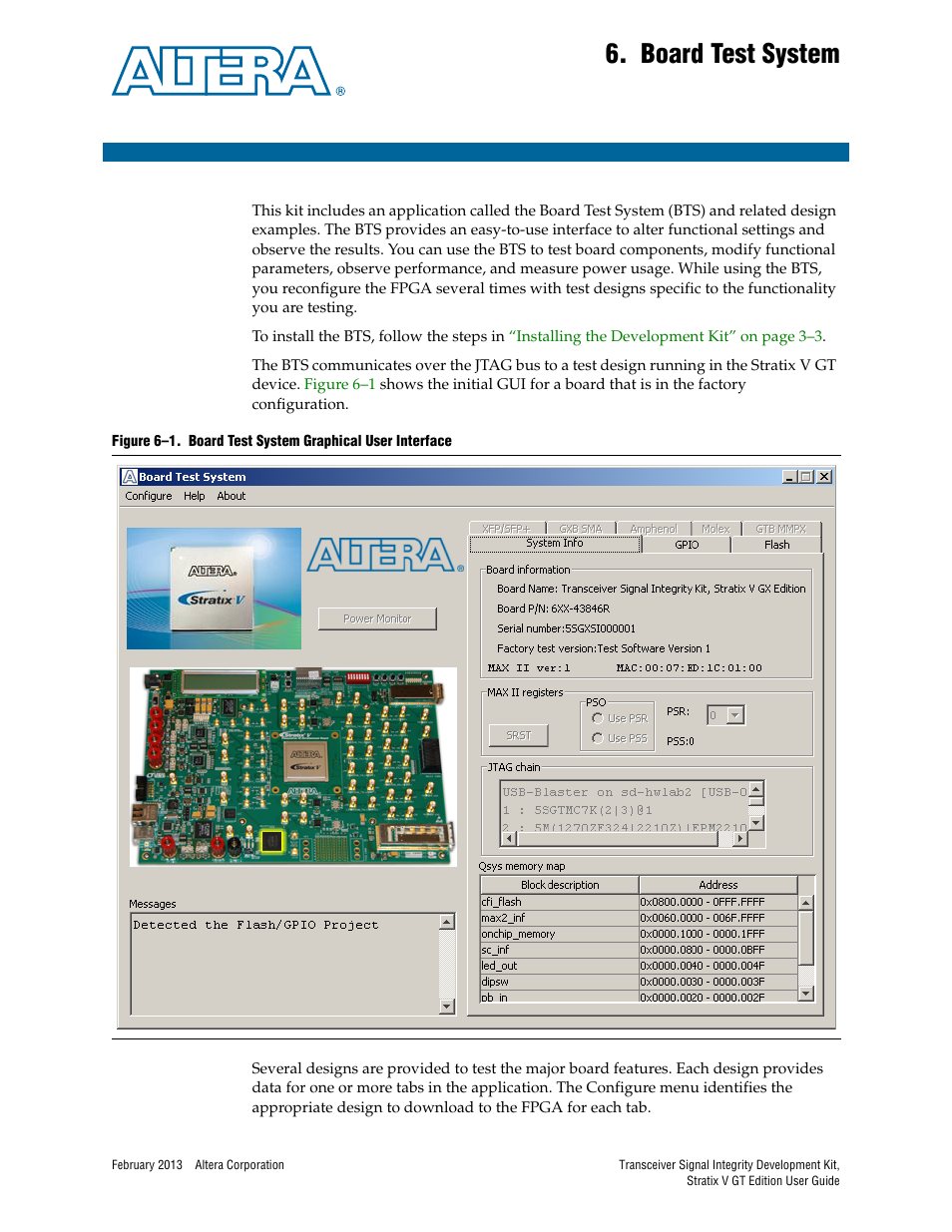 Board test system, Chapter 6. board test system | Altera Transceiver Signal Integrity User Manual | Page 25 / 56