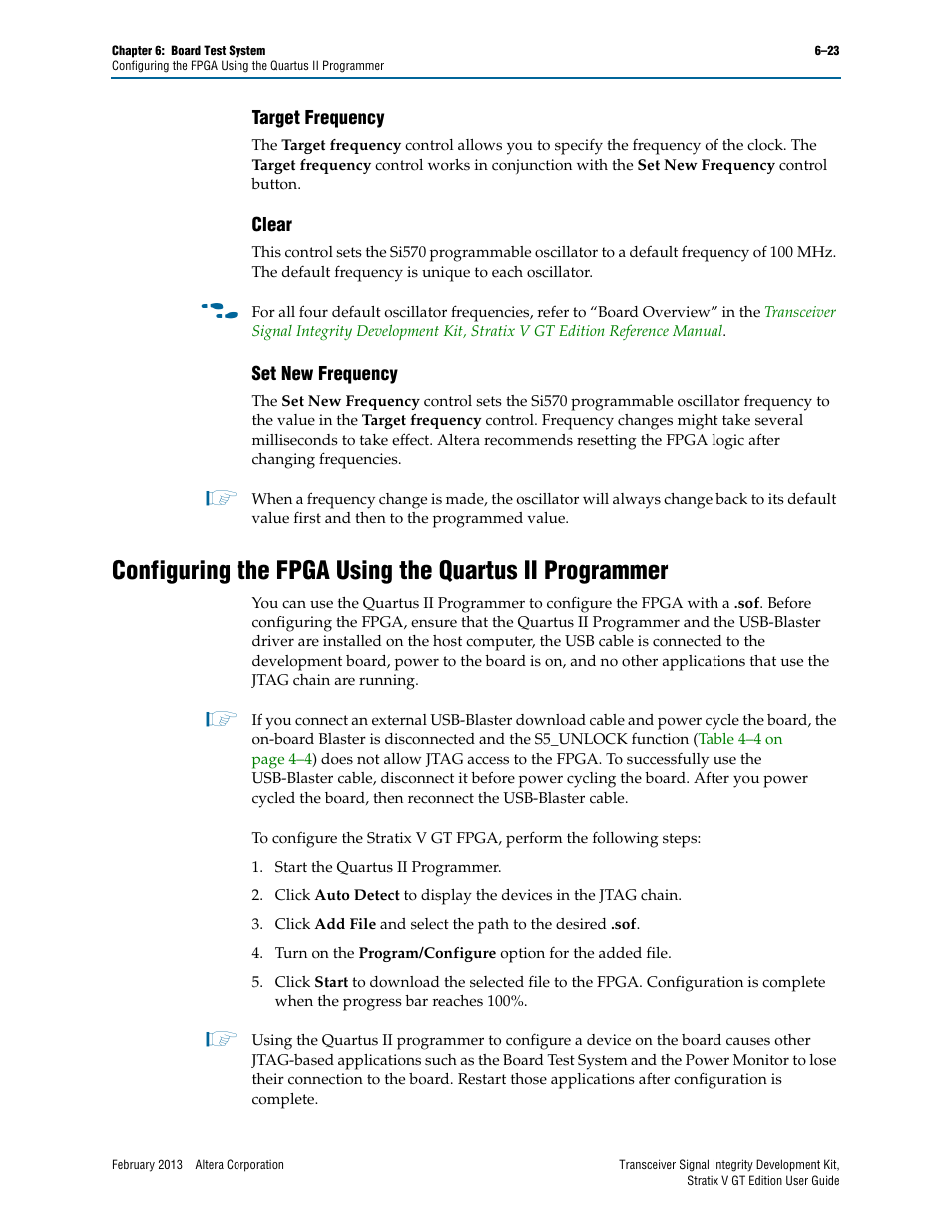 Target frequency, Clear, Set new frequency | Altera Transceiver Signal Integrity User Manual | Page 47 / 56