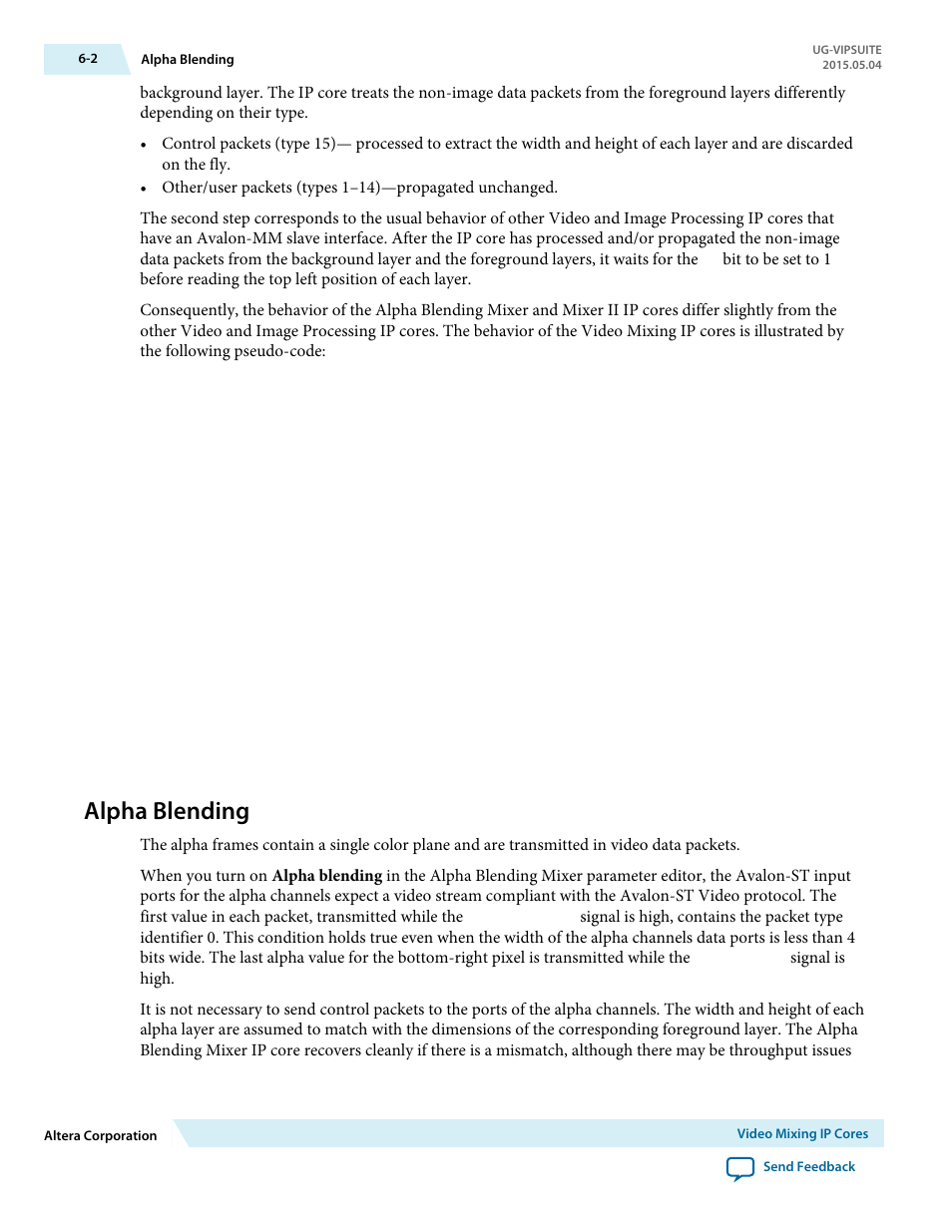 Alpha blending, Alpha blending -2 | Altera Video and Image Processing Suite User Manual | Page 113 / 310