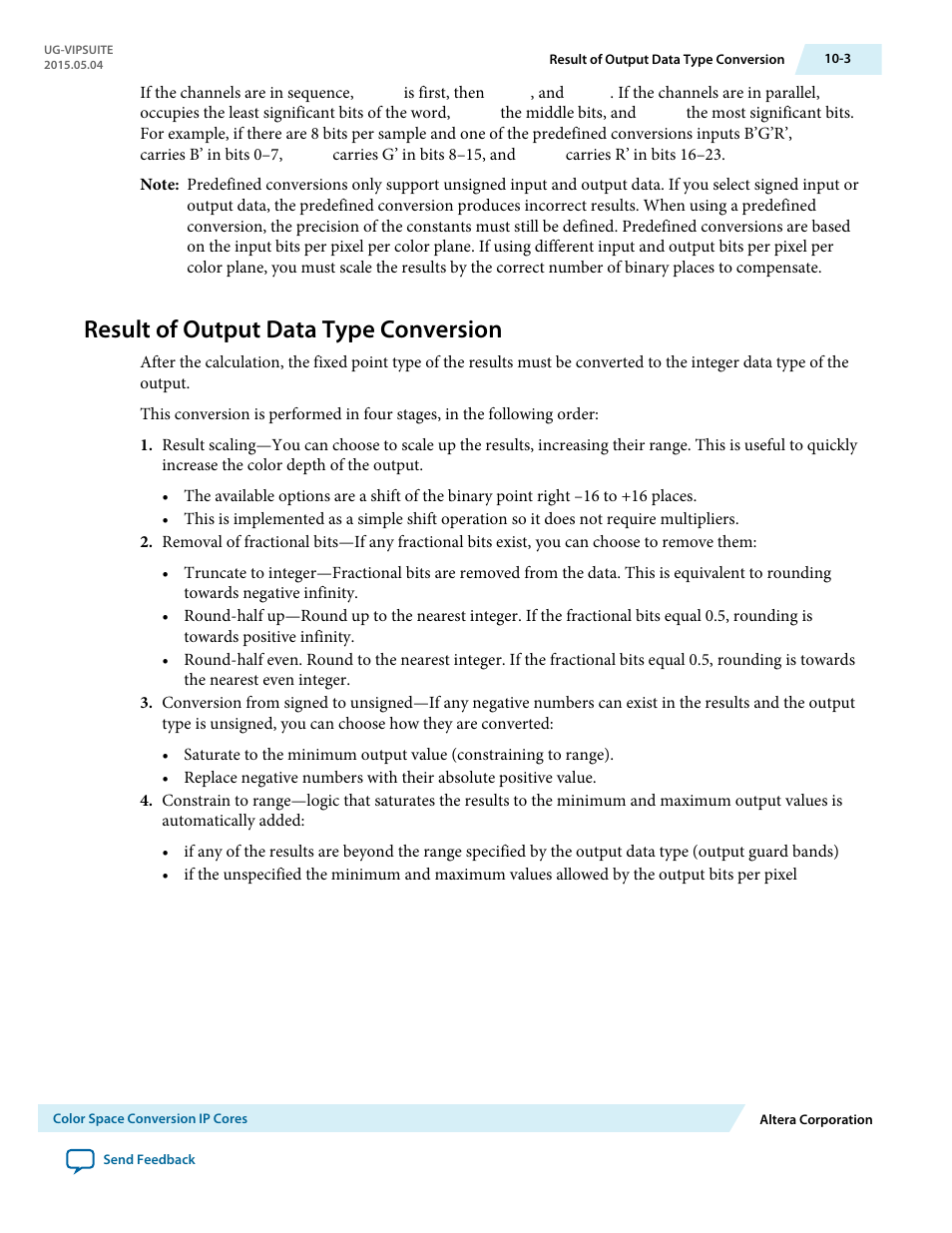 Result of output data type conversion, Result of output data type conversion -3 | Altera Video and Image Processing Suite User Manual | Page 143 / 310